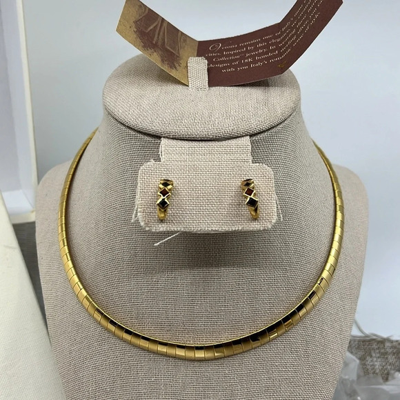 Vintage Veronese Collection 18K Bonded Sterling Silver Necklace & Earring Set - Picture 4 of 14